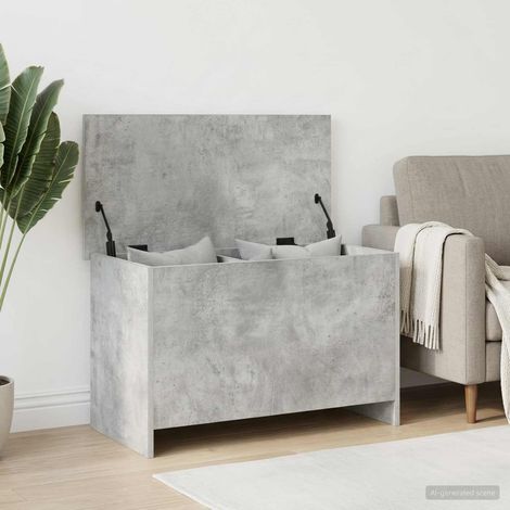 vidaXL Coffre de rangement avec stockage Gris béton 80 x 40 x 50 cm (1/5)