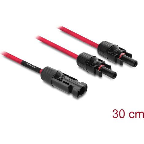 Delock DL4 Solar Splitter Kabel 1 x Stecker zu 2 x Buchse 30 cm rot