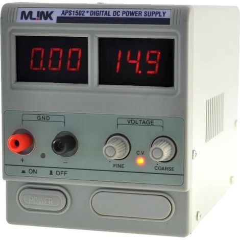 Fuente de alimentación digital, salida de 15 V, salida de 2 A, potencia de 30 W, entrada de 220 V, dimensiones 10,25 x 5,9 x 6,3 pulgadas. (1/5)
