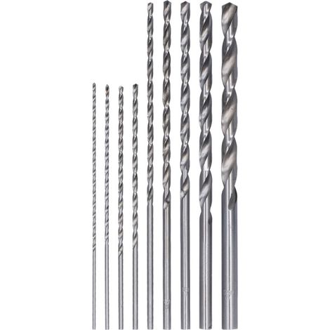Jeu de 9 Forets Extra-Longs en Acier Rapide pour Bois et Plastique