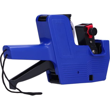 Machine de codage d'étiquettes de prix à 8 chiffres avec 10 étiquettes autocollantes blanches et rouges, encre bleue (1/5)
