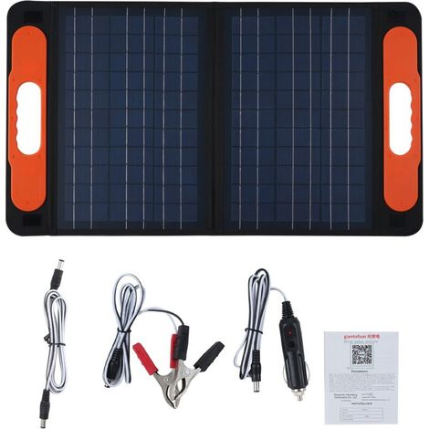 Kit De Panneau Solaire Portable, Chargeur Solaire Pliable Monocristallin à Double Port USB 60 W 18 V Avec Support Pour Camping En Plein Air (1/5)