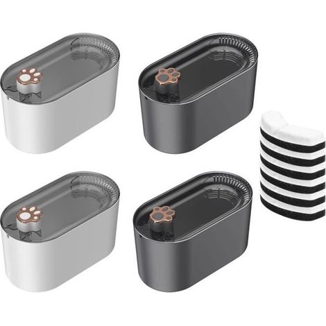 6pcs Filtre de rechange pour fontaine à eau - Triple filtration : charbon actif Élimine odeurs et impuretés - Noir (1/2)