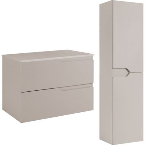 RODAN Badmöbel Set 80 cm Kaschmir Hängend mit Hochschrank und Arbeitsplatte Soft-Close MODERN (1/5)
