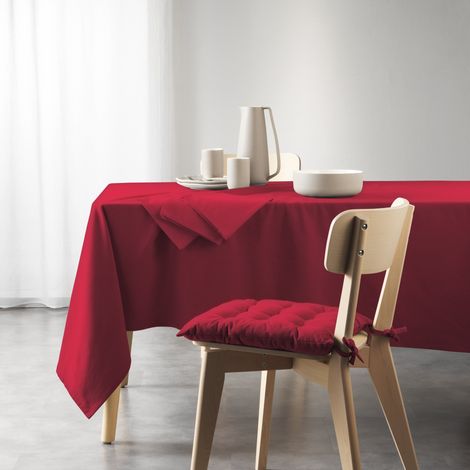 Nappe rectangle coton recycle 140 x 240 cm Grand mistral bordeaux (1/2)