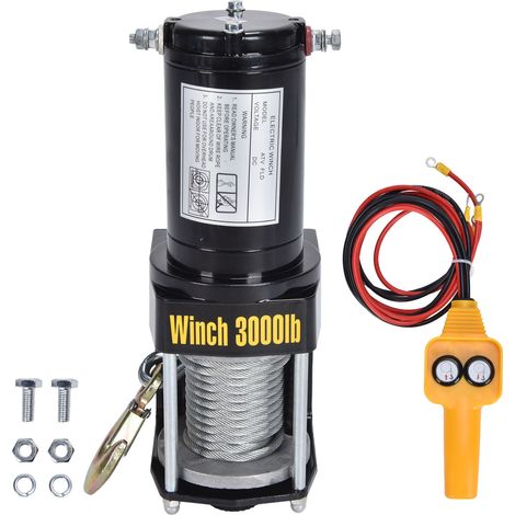 Kit de treuil électrique 12V 3000LBS avec câble en acier pour remorquage ATV UTV tout-terrain (1/5)