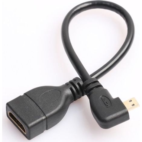 Adaptateur Micro HDMI - HDMI - coudé à 90° vers la gauche - version 1.4 (4K 30 Hz) - 0,15 mètre (1/5)