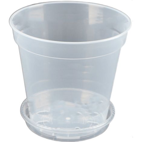 1 pot de fleurs transparent en plastique rigide, épais et haute transparence, effet pierre, pour orchidées dendrobium et plantes grasses (1/5)