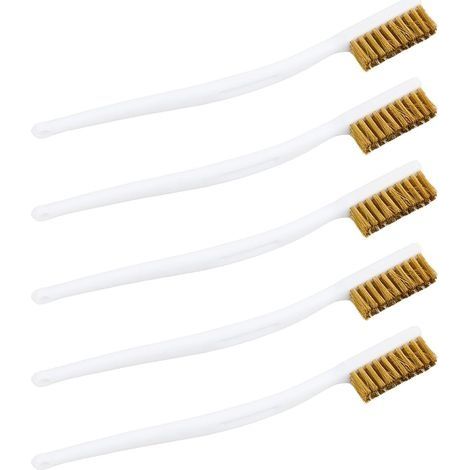 5 Pieces Brosses en Cuivre Pur, Brosses Métalliques Brosse Laiton, Brosse Metallique a Main, Mini Brosse Métallique en Acier, pour Évier, Soudure, Nettoyer Four, Rouille (1/5)