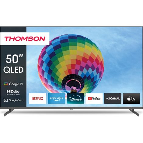 Televisore QLED Thomson 50QG4S14 da 50 pollici (126 cm) 4K Ultra HD HDR10 con Google TV, compatibile con YouTube e Prime Video, con 2 porte HDMI 2.1 e 2 HDMI 2.0, modello 2024 (1/4)