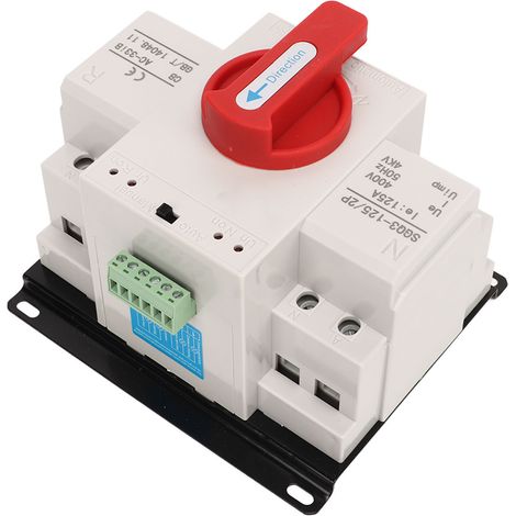 Automatischer Umschalter mit doppelter Stromversorgung, roter Griff, 125 A Generator-Umschalter für industrielle Anwendungen, 400 V (1/5)
