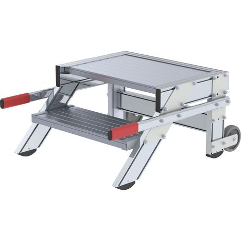 MUNK Arbeitspodest fahrbar Stahl-Gitterrost 600mm Stufenbreite 2 Stufen (1/3)