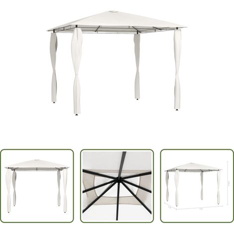 Außenbereich - Pavillon mit Pfostenabdeckungen 3x3x2,6 m Creme 160 g/m² (1/5)
