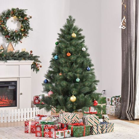 Albero di Natale artificiale Ø90 x 180 cm verde con 375 rami e base stabile (1/5)