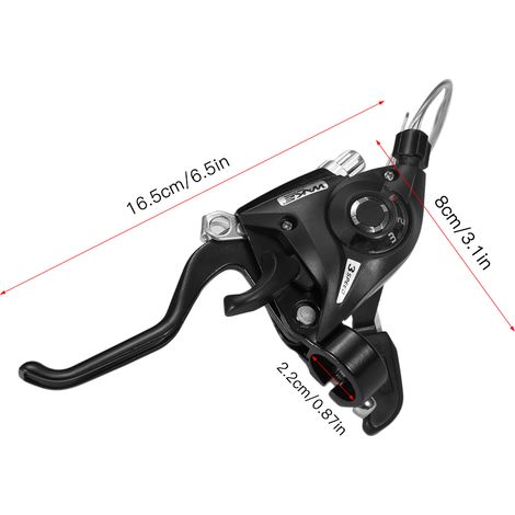 2 pièces De Vitesse De Vélo Manette De Vitesse De Frein avec Câble de Changement de Vitesse 21 VTT VTT Ensemble Leviers Cycle Guidon Levier D'embrayage Court (1/5)