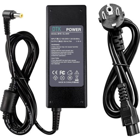Computadora portátil Cargador Fuente de alimentación Adaptador Unidad de alimentación Para portátil Acer Output: 19V 4.74A 90W Cargadore y adaptadore Conector: 5.5 1.7mm (1/5)