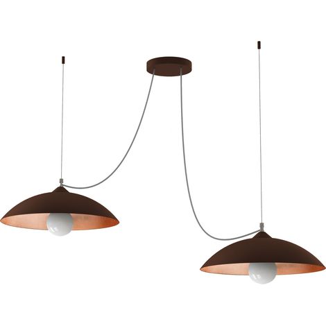 LUMICOM  DREAM Sospensione, 2X E27, max 42W, metallo, marrone corten/foglia rame, D.40cm (1/4)