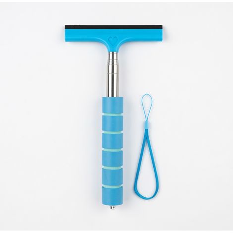 Rasqueta de limpieza de acero inoxidable para coche, mango de esponja suave, azul (1/5)