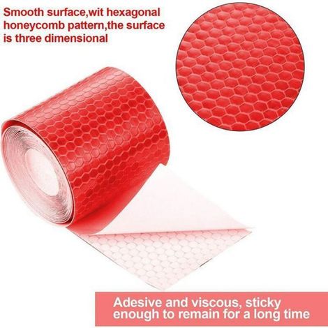 Ruban réfléchissant autocollant - - 5cmx3m - Blanc et rouge - Imperméable - Haute visibilité (1/4)