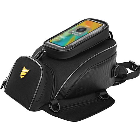 Bolsa multifuncional para depósito de motocicleta con soporte para teléfono, compatible con la mayoría de motocicletas todoterreno.