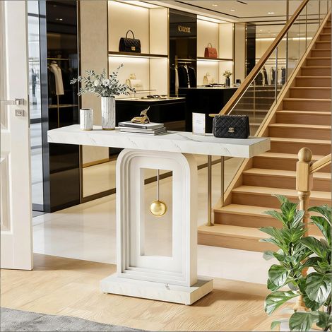 Table basse d'appoint étroite, table de canapé, présentoir à plantes, meuble d'exposition moderne pour salon, petit format gain de place. (1/5)