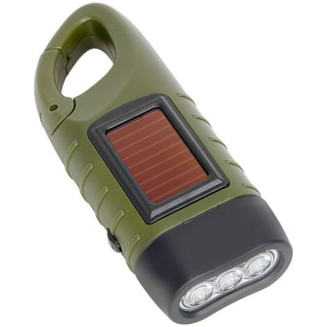 1 pièce Lampe torche LED portable à énergie solaire avec manivelle dynamo pour camping, alpinisme et tente (1/5)