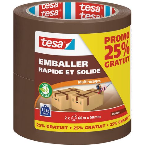Tesa nastro adesivo marrone 50 mm x 66 m confezione da 2