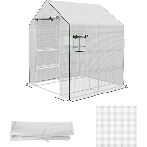 Película de Repuesto Película de Invernadero con Protección UV Ventana Lateral Puerta Enrollable Cubierta de Repuesto Película de PE para Invernadero de Tomates Blanco 140 x 143 x 190 cm