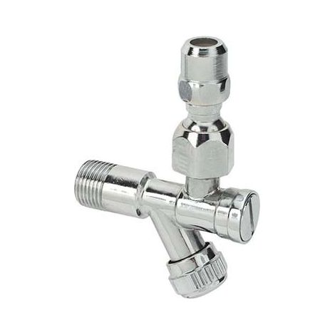 RUBINETTO A VITE SOTTOLAVABO - OTTONE CROMATO 1/2X3/8 + SNODO + FILTRO + ROSETTA- 2 pezzi