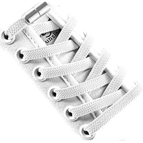 10 leicht zu schnürende, elastische Schnürsenkel mit Schnürstoppern, geeignet für Sportschuhe, Einheitsgröße, geeignet für Kinder und Erwachsene, die flache Sportschuhe tragen. (1/5)