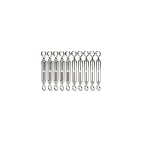 10 Pièces en Acier Inoxydable Oeil et Oeil M6 Tendeurs à Corps Ouvert pour Câble de Tension ou Tendeur de Corde Tendeur de Câble de Tension Matériel de Fixation D'outil