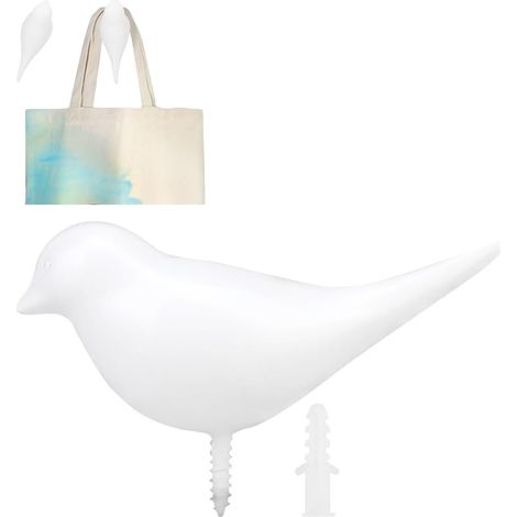 Crochets muraux, oiseau décor crochet mur porte cintre vêtements manteau chapeau sacs serviette suspendu support de support pour manteau chapeau serviette sac(blanche) (1/5)