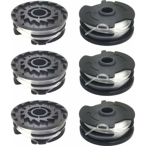 Lot de 6 bobines de fil de rechange pour coupe-bordure – Diamètre 1,6 mm – Résine copolymère nylon – Design en spirale pour coupe rapide - 20-Li