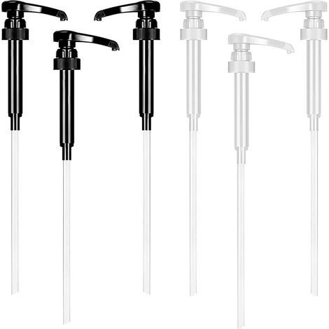 6 Pièces Pompe Sirop, Plastique Pompe Sirop Pompe de Rechange avec Tuyau, Distributeur Sirop Pompe, Réutilisables Pompe Doseuse, Distributeur de Sirop et Jus, Livré avec Tuyaux Longs (1/5)