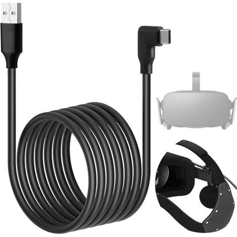 Cavo per occhiali VR Alogy da USB a USB Type-C, 5 m, per Oculus Link Quest 1 2 3, nero. (1/5)