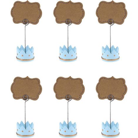 Lot de 6 marque-places pour nom de table de mariage, étiquettes de prix pour présentoirs de magasin (bleu)-Blue