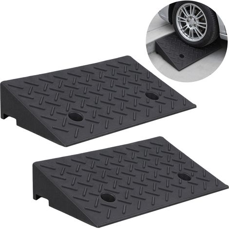 FIANAO - Rampes de trottoir en caoutchouc - Rampes antidérapantes pour voitures et fauteuils roulants - 50 x 30 x 10 cm - Noir (1/5)