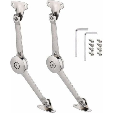 2 Pièces Meuble Armoire Meuble Porte Ascenseur Support Charnière Standard Forte Ferrures pour Relevants et Abattants Couvercles Stay pour Porte D'armoire de Cuisine Placard Boîte à Jouets--TRIMEC (1/5)