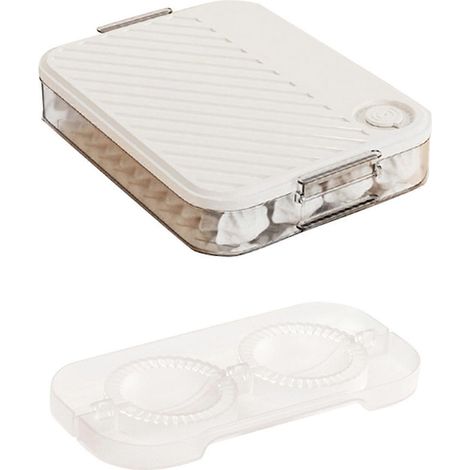 Boîte de conservation pour raviolis, récipient de rangement alimentaire, boîte de conservation hermétique pour raviolis frais, blanche (1/5)