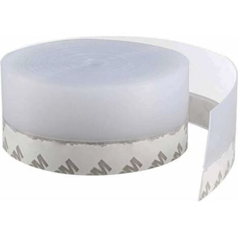 Bande d'étanchéité en silicone transparente, 5 m, adhésive pour bas de porte, joint de calfeutrage auto-collant, protection contre courants d'air, isolation thermique et acoustique, lèvre de porte éta (1/5)