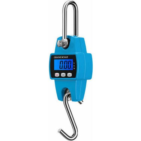 300Kg/50G Echelle De Grue Electronique Echelle De Suspension Numerique Mini Echelle De Levage Echelle De Crochet Electronique Industrielle Pour Bagages Pisciculture Chasse, Bleu (1/5)