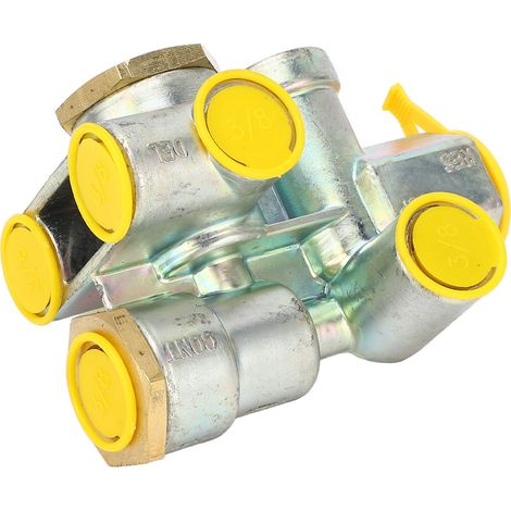 Ortviai Valve de frein à ressort pour remorque 110500 – Raccords 3/8", priorité freinage d'urgence et stationnement