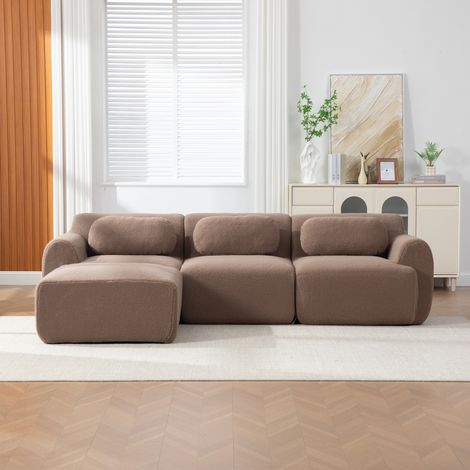 Canapé modulaire compressible en chenille, base antidérapante adaptée aux salons et pièces de la maison fixe (1/5)