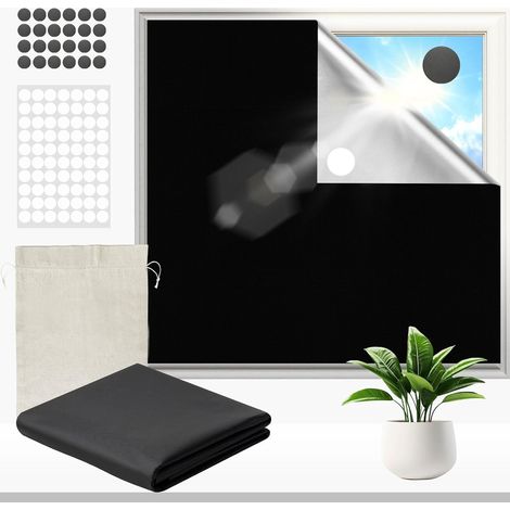 Magnétique Store Occultant sans Percage 200x150cm, Store Occultant Fenetre Oxford 420D Tissu et Isolation Thermique, Découpable, pour Bébé Chambre, Chambre d'enfant, Grenier, Caravane (1/5)