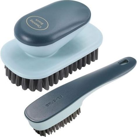 Wäschebürste, 2er-Pack weiche Borstenbürsten, Schuhreinigungsbürste für Flecken, Kleiderbürste, Haushaltsreinigungswerkzeug (blau) (1/5)