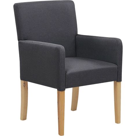 Polsterstuhl Sessel Esszimmer Dunkelgrau Polyester 58x60x89 cm Modern Trendy (1/5)