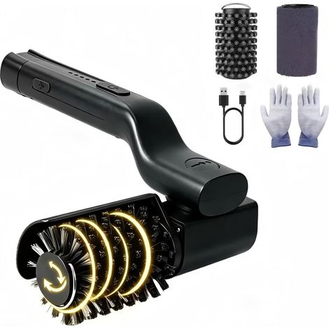 Brosse électrique pour barbecue rechargeable sans fil, batterie 2600 mAh, autonomie de 90 à 120 minutes, 3 vitesses, étanchéité IPX7, tête rotative à 180°, 2 têtes de brosse et manchon de nettoyage (1/5)