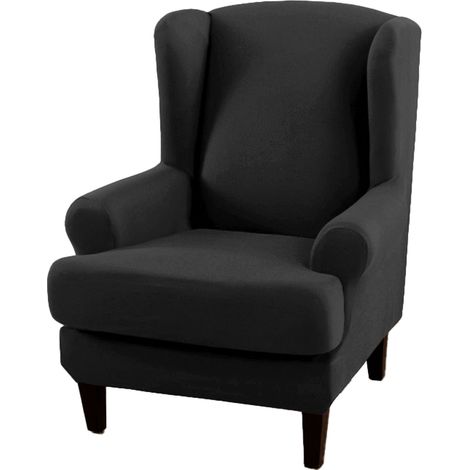 Housse de fauteuil Ander Online Universelle Noire Style Rétro Américain Tissu Extensible Protection Complète pour Canapé (1/5)