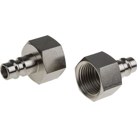 Raccord rapide pneumatique RS PRO, Filetage vers Mâle G 1/2 Femelle 1/2pouces en Acier ( Prix pour Paquet de 5 )