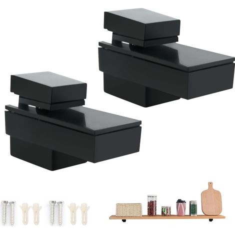 Equerre de Fixation, Pince a Verre, Support Etagere Invisible, Fixation Murale Pour Etagere Réglable, Equerres pour Etagères Murales, Forme Porte Verres Suspendu pour épaisseur de 3-15mm (1/5)